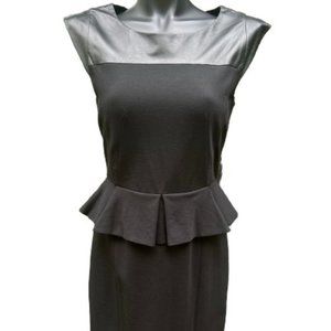 Cynthia Steffe Womens Dress Size 4 Black Ruffle Hem Stretch Cap Sleeve